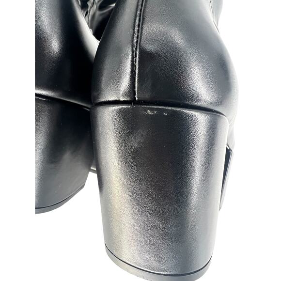 Prada Black Stretch Napa Over-the Knee Platform Boots - Picture 13 of 16